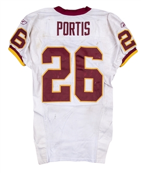 2004 Clinton Portis Game Used Washington Redskins White Jersey Photo Matched To 9/12/2004 (Resolution Photomatching)